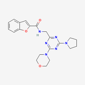 molecular formula C21H24N6O3 B2790985 N-((4-morpholino-6-(pyrrolidin-1-yl)-1,3,5-triazin-2-yl)methyl)benzofuran-2-carboxamide CAS No. 2034543-93-4