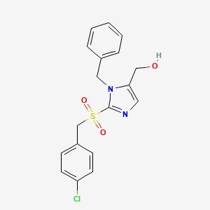 molecular formula C18H17ClN2O3S B2790988 {1-benzyl-2-[(4-chlorobenzyl)sulfonyl]-1H-imidazol-5-yl}methanol CAS No. 338962-55-3