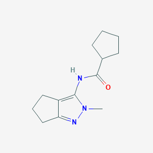 molecular formula C13H19N3O B2790992 N-(2-methyl-2,4,5,6-tetrahydrocyclopenta[c]pyrazol-3-yl)cyclopentanecarboxamide CAS No. 1210473-26-9