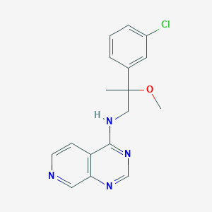 molecular formula C17H17ClN4O B2791009 N-[2-(3-Chlorophenyl)-2-methoxypropyl]pyrido[3,4-d]pyrimidin-4-amine CAS No. 2380044-15-3