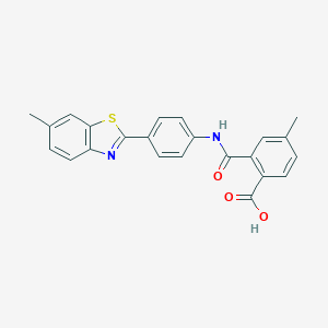molecular formula C23H18N2O3S B279103 4-Methyl-2-{[4-(6-methyl-1,3-benzothiazol-2-yl)anilino]carbonyl}benzoic acid 