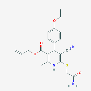 molecular formula C21H23N3O4S B2791035 Allyl 6-((2-amino-2-oxoethyl)thio)-5-cyano-4-(4-ethoxyphenyl)-2-methyl-1,4-dihydropyridine-3-carboxylate CAS No. 442556-37-8