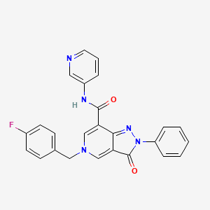 molecular formula C25H18FN5O2 B2791036 5-(4-fluorobenzyl)-3-oxo-2-phenyl-N-(pyridin-3-yl)-3,5-dihydro-2H-pyrazolo[4,3-c]pyridine-7-carboxamide CAS No. 921532-03-8