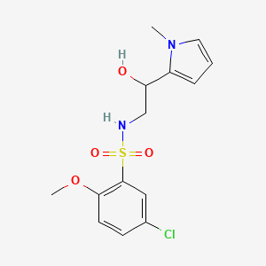 molecular formula C14H17ClN2O4S B2791048 5-chloro-N-(2-hydroxy-2-(1-methyl-1H-pyrrol-2-yl)ethyl)-2-methoxybenzenesulfonamide CAS No. 1396871-85-4
