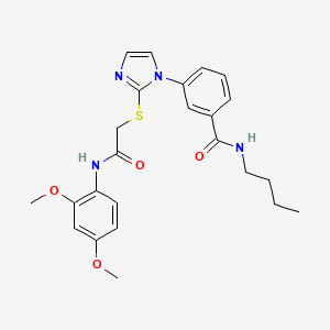 molecular formula C24H28N4O4S B2791056 N-butyl-3-(2-((2-((2,4-dimethoxyphenyl)amino)-2-oxoethyl)thio)-1H-imidazol-1-yl)benzamide CAS No. 1115371-66-8