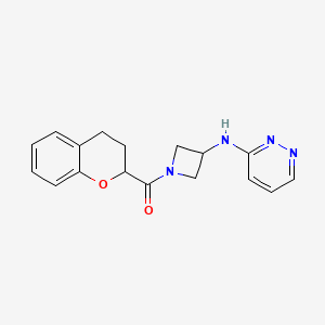 molecular formula C17H18N4O2 B2791058 N-[1-(3,4-dihydro-2H-1-benzopyran-2-carbonyl)azetidin-3-yl]pyridazin-3-amine CAS No. 2097914-02-6