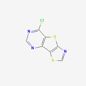 molecular formula C7H2ClN3S2 B2791059 5-Chloro[1,3]thiazolo[5',4':4,5]thieno[3,2-d]pyrimidine CAS No. 145383-62-6