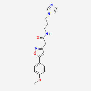 N-(3-(1H-imidazol-1-yl)propyl)-2-(5-(4-methoxyphenyl)isoxazol-3-yl)acetamide