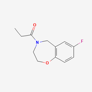 molecular formula C12H14FNO2 B2791073 1-(7-fluoro-2,3-dihydrobenzo[f][1,4]oxazepin-4(5H)-yl)propan-1-one CAS No. 2034377-84-7