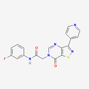 molecular formula C18H12FN5O2S B2791074 N-(3-fluorophenyl)-2-(7-oxo-3-(pyridin-4-yl)isothiazolo[4,5-d]pyrimidin-6(7H)-yl)acetamide CAS No. 1251697-04-7