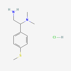 molecular formula C11H19ClN2S B2791075 {2-Amino-1-[4-(methylsulfanyl)phenyl]ethyl}dimethylamine hydrochloride CAS No. 1820639-52-8
