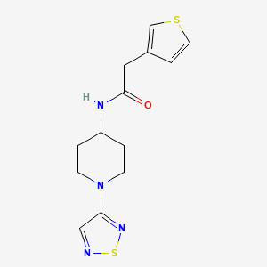 B2791080 N-(1-(1,2,5-thiadiazol-3-yl)piperidin-4-yl)-2-(thiophen-3-yl)acetamide CAS No. 2034379-58-1