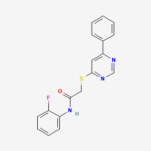 B2791081 N-(2-fluorophenyl)-2-((6-phenylpyrimidin-4-yl)thio)acetamide CAS No. 1203065-29-5