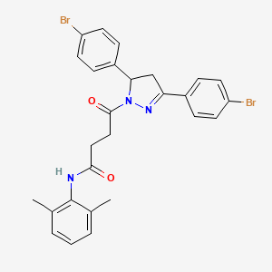 B2791087 4-[3,5-bis(4-bromophenyl)-4,5-dihydro-1H-pyrazol-1-yl]-N-(2,6-dimethylphenyl)-4-oxobutanamide CAS No. 313398-50-4