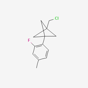 B2791090 1-(Chloromethyl)-3-(2-fluoro-4-methylphenyl)bicyclo[1.1.1]pentane CAS No. 2287332-65-2