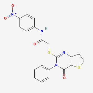 B2791101 N-(4-nitrophenyl)-2-[(4-oxo-3-phenyl-6,7-dihydrothieno[3,2-d]pyrimidin-2-yl)sulfanyl]acetamide CAS No. 686770-65-0