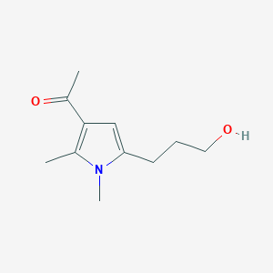 B2791102 1-[5-(3-Hydroxypropyl)-1,2-dimethylpyrrol-3-yl]ethanone CAS No. 91459-09-5