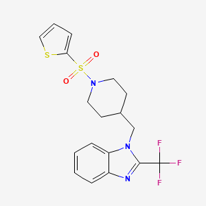 B2791112 1-((1-(thiophen-2-ylsulfonyl)piperidin-4-yl)methyl)-2-(trifluoromethyl)-1H-benzo[d]imidazole CAS No. 1206986-02-8