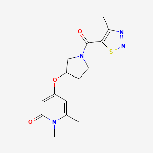 B2791122 1,6-dimethyl-4-((1-(4-methyl-1,2,3-thiadiazole-5-carbonyl)pyrrolidin-3-yl)oxy)pyridin-2(1H)-one CAS No. 2034290-58-7