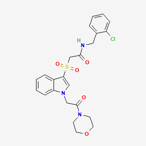 B2791123 N-(2-chlorobenzyl)-2-((1-(2-morpholino-2-oxoethyl)-1H-indol-3-yl)sulfonyl)acetamide CAS No. 878058-21-0