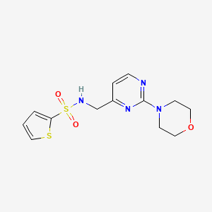 molecular formula C13H16N4O3S2 B2791128 N-((2-morpholinopyrimidin-4-yl)methyl)thiophene-2-sulfonamide CAS No. 1797081-98-1