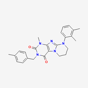 molecular formula C25H27N5O2 B2791130 9-(2,3-dimethylphenyl)-1-methyl-3-(4-methylbenzyl)-6,7,8,9-tetrahydropyrimido[2,1-f]purine-2,4(1H,3H)-dione CAS No. 923481-53-2