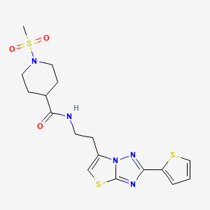 1-(methylsulfonyl)-N-(2-(2-(thiophen-2-yl)thiazolo[3,2-b][1,2,4]triazol-6-yl)ethyl)piperidine-4-carboxamide