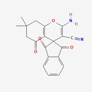 2-amino-7,7-dimethyl-5,11,13-trioxospiro[4,6,7,8-tetrahydro2H-chromene-4,2'-indane]-3-carbonitrile