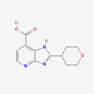 molecular formula C12H13N3O3 B2791154 2-(oxan-4-yl)-3H-imidazo[4,5-b]pyridine-7-carboxylic acid CAS No. 1708509-73-2