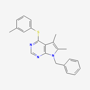 7-benzyl-5,6-dimethyl-4-[(3-methylphenyl)sulfanyl]-7H-pyrrolo[2,3-d]pyrimidine