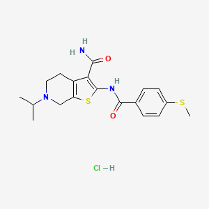 6-Isopropyl-2-(4-(methylthio)benzamido)-4,5,6,7-tetrahydrothieno[2,3-c]pyridine-3-carboxamide hydrochloride