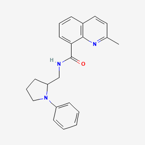 molecular formula C22H23N3O B2791196 2-methyl-N-[(1-phenylpyrrolidin-2-yl)methyl]quinoline-8-carboxamide CAS No. 1798030-08-6