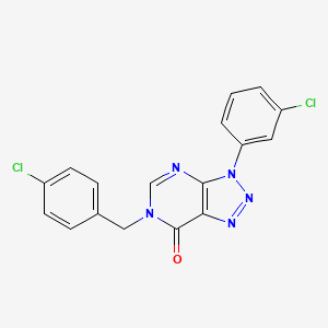 molecular formula C17H11Cl2N5O B2791200 3-(3-Chlorophenyl)-6-[(4-chlorophenyl)methyl]triazolo[4,5-d]pyrimidin-7-one CAS No. 892481-20-8