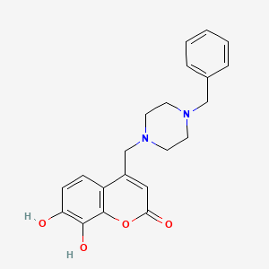molecular formula C21H22N2O4 B2791201 4-((4-benzylpiperazin-1-yl)methyl)-7,8-dihydroxy-2H-chromen-2-one CAS No. 859110-91-1