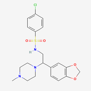 N-(2-(benzo[d][1,3]dioxol-5-yl)-2-(4-methylpiperazin-1-yl)ethyl)-4-chlorobenzenesulfonamide