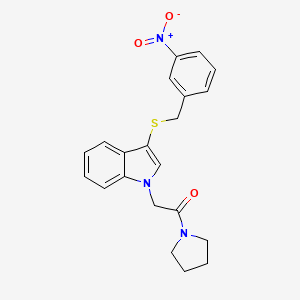 2-(3-((3-nitrobenzyl)thio)-1H-indol-1-yl)-1-(pyrrolidin-1-yl)ethanone