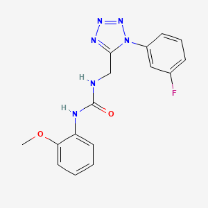 molecular formula C16H15FN6O2 B2791216 1-((1-(3-fluorophenyl)-1H-tetrazol-5-yl)methyl)-3-(2-methoxyphenyl)urea CAS No. 920419-76-7