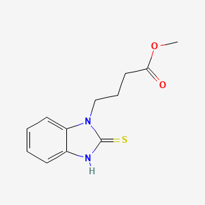 molecular formula C12H14N2O2S B2791223 methyl 4-(2-sulfanylidene-2,3-dihydro-1H-1,3-benzodiazol-1-yl)butanoate CAS No. 1507763-03-2
