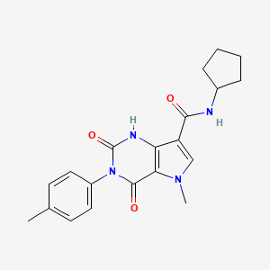 molecular formula C20H22N4O3 B2791224 N-cyclopentyl-5-methyl-2,4-dioxo-3-(p-tolyl)-2,3,4,5-tetrahydro-1H-pyrrolo[3,2-d]pyrimidine-7-carboxamide CAS No. 921806-85-1