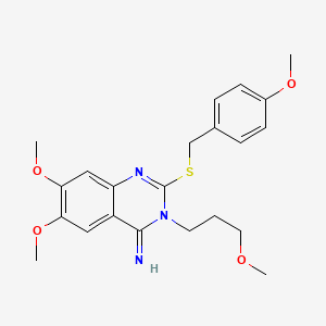 6,7-dimethoxy-2-[(4-methoxybenzyl)sulfanyl]-3-(3-methoxypropyl)-4(3H)-quinazolinimine