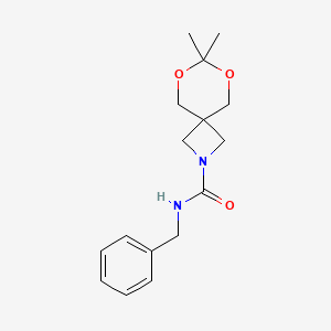 molecular formula C16H22N2O3 B2791226 N-benzyl-7,7-dimethyl-6,8-dioxa-2-azaspiro[3.5]nonane-2-carboxamide CAS No. 1396685-43-0