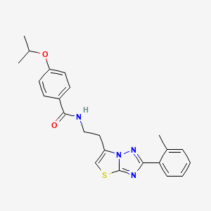 4-isopropoxy-N-(2-(2-(o-tolyl)thiazolo[3,2-b][1,2,4]triazol-6-yl)ethyl)benzamide