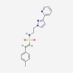 molecular formula C19H20N4O2S B2791228 (E)-N-(2-(3-(pyridin-2-yl)-1H-pyrazol-1-yl)ethyl)-2-(p-tolyl)ethenesulfonamide CAS No. 1448139-44-3