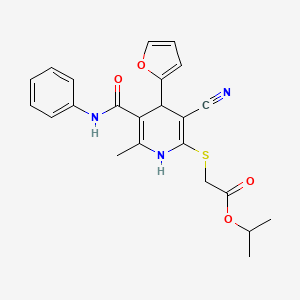 Isopropyl 2-((3-cyano-4-(furan-2-yl)-6-methyl-5-(phenylcarbamoyl)-1,4-dihydropyridin-2-yl)thio)acetate