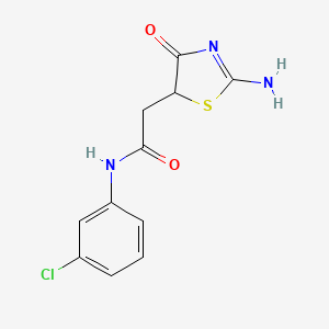 molecular formula C11H10ClN3O2S B2791236 N-(3-Chloro-phenyl)-2-(2-imino-4-oxo-thiazolidin-5-yl)-acetamide CAS No. 54819-72-6