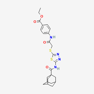 ethyl 4-(2-{[5-(adamantane-1-amido)-1,3,4-thiadiazol-2-yl]sulfanyl}acetamido)benzoate