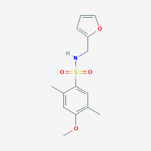 molecular formula C14H17NO4S B279125 N-(2-furylmethyl)-4-methoxy-2,5-dimethylbenzenesulfonamide 