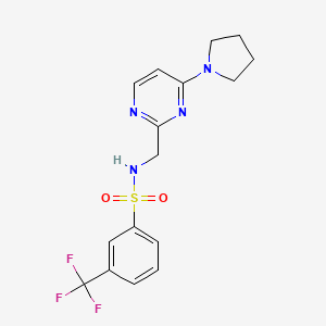 N-((4-(pyrrolidin-1-yl)pyrimidin-2-yl)methyl)-3-(trifluoromethyl)benzenesulfonamide