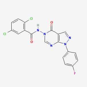 molecular formula C18H10Cl2FN5O2 B2791255 2,5-dichloro-N-(1-(4-fluorophenyl)-4-oxo-1H-pyrazolo[3,4-d]pyrimidin-5(4H)-yl)benzamide CAS No. 919865-49-9