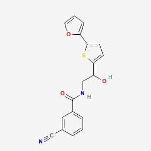 3-Cyano-N-[2-[5-(furan-2-yl)thiophen-2-yl]-2-hydroxyethyl]benzamide